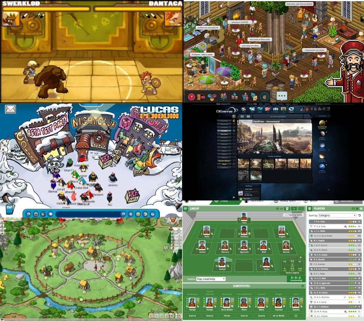 Varios iconos de juegos de navegador antiguos